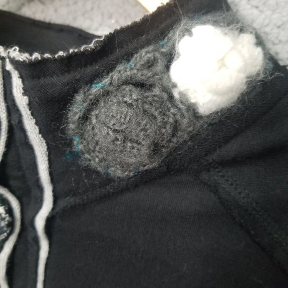 BKE Women's Black Plaid 100% Cotton Layered Renaissance Style Tunic Jacket SZ. S - Picture 7 of 12